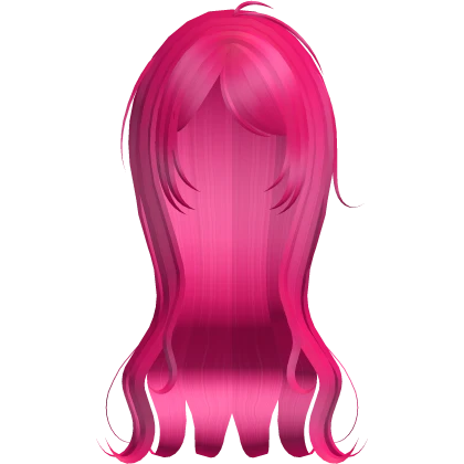 Fairy Wavy Hot Pink Long Hair W Bangs