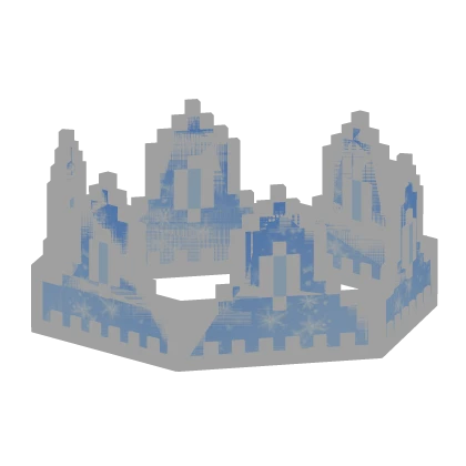 White Snowflake Blue Animated Glitch 8-Bit Crown
