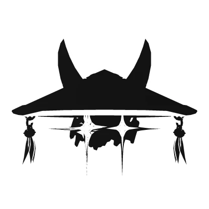 Cartoony White Samurai Hat w/ Eye Glare