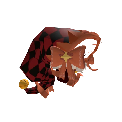 Checkered Jester hat - Red & Orange