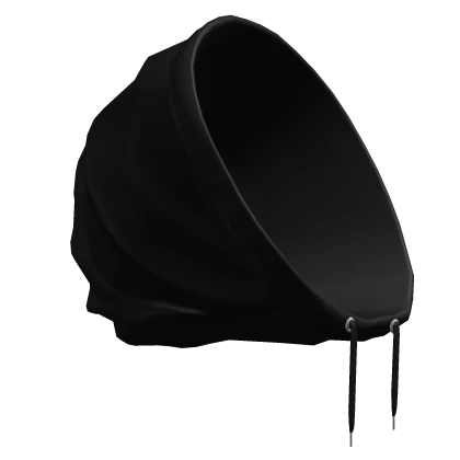 Black Half Hoodie Hood Oversized Basic 1.0 Neck