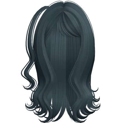 long wavy side pigtails nerd emo haircut blue 