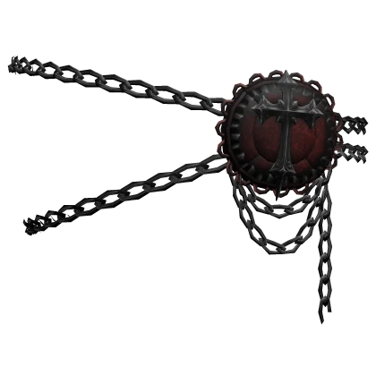 gothic ruffle eyepatch w cross - red