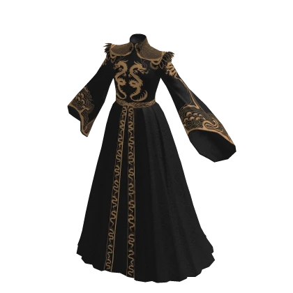 Black and gold dragon empress dress