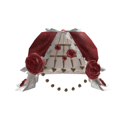 Rosy Royal Gold Cage Skirt Bustle in Red