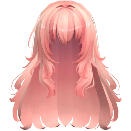 Anime Long Curly Pink Hair