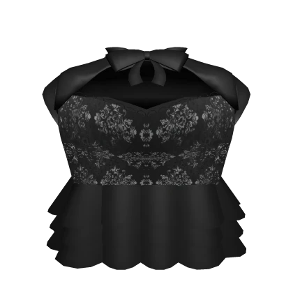 Gothic Black Lace Ribbon Dress