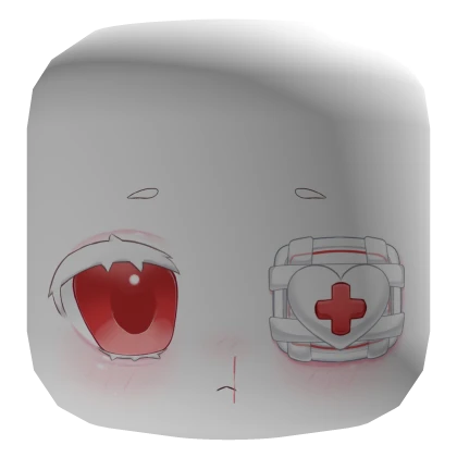 ♡ red eyes anime face mask kawaii eyepatch
