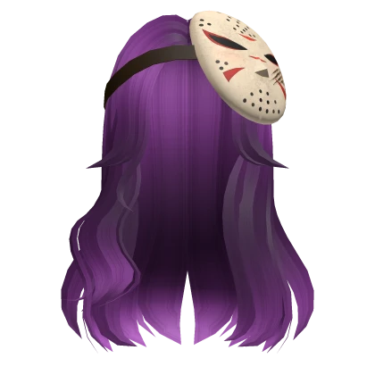  Halloween Purple Hair with Jason Mask