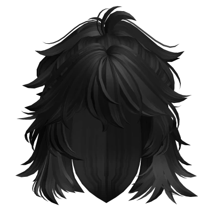 Messy Short Anime Wolfcut Ponytail (Black)