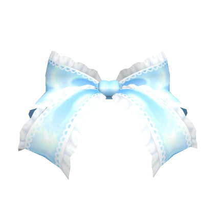 Fancy Ruffled HeadBow Light Blue