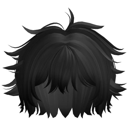 Stylish Messy Emo Boy Hair Black