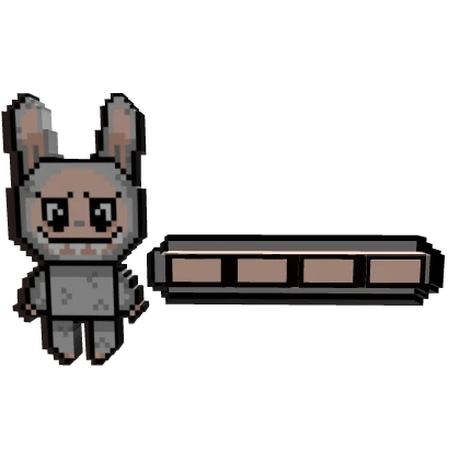 ✨White Labubu 8-Bit Hp Bar✨ (Limited Edition)♥️