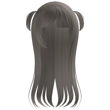 ♡ kawaii side pigtails long dust brown hair