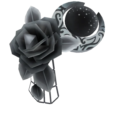 Rose and Moon Hair Pin