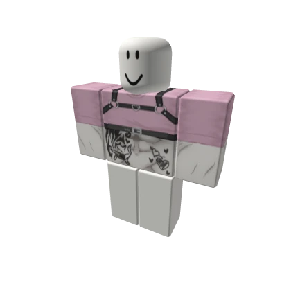 🖤🌸Goth top pink w Harness - Abs man