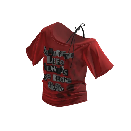 💗Y2K OFF-SHOULDER SHORT SLEEVE T-SHIRT_RED