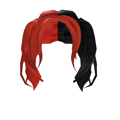  Black and red hair with pigtails