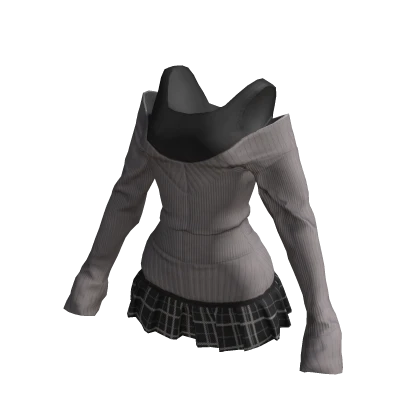 Preppy Goth Schoolgirl Outfit in Grey