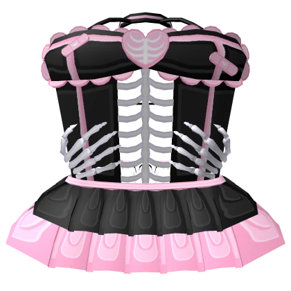 Cute Pink Halloween Skeleton Dress