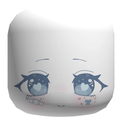 Cinnamoroll Cute Anime Face w/ Stickers Blue Eyes♡