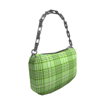 Green Plaid Chain Purse