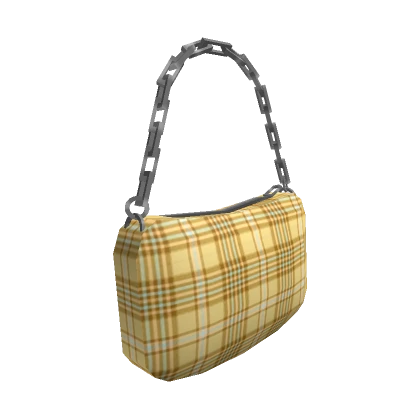 Yellow Plaid Chain Purse