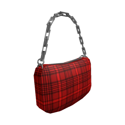 Red Plaid Chain Purse