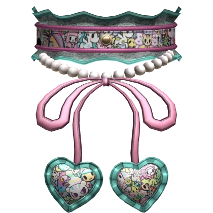 Tokidoki Gyaru Ruffle Pearly Ribbon Necklace