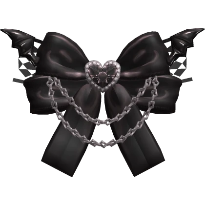 Cupid’s Crescent Black Bat Ribbon