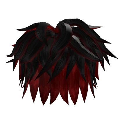 Messy Emo Anime Hair Red & Black