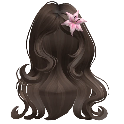 ♡ tropical summer girl with pink flower in brown