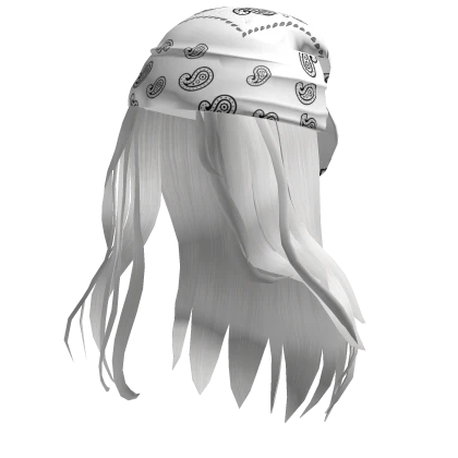 Straight/Layerd White Hair With Bandana