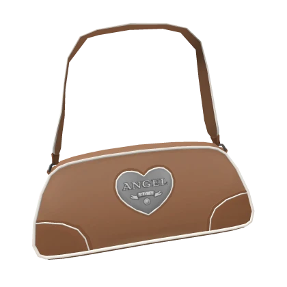 y2k angel mini shoulder bag (Tan & White Trim)