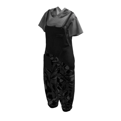 y2k oversized overalls | grey & black