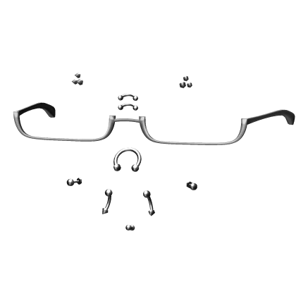 Y2K Glasses with Emo Face Piercings