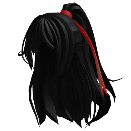 [鸿璐] Black Long Tied Hair w/ High Ponytail