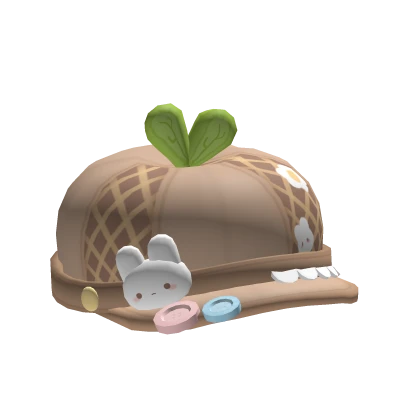 Mori kei harajuku cutesy sprout bunny button cap 