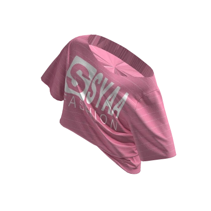 ☆ Pink Syaa off-shoulders baggy shirt