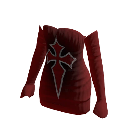 Halloween Bloody Red Cute Dress Gloves Cross