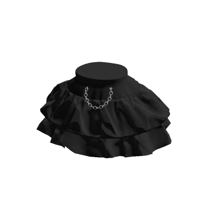 Black Ruffled  Chain Skirt