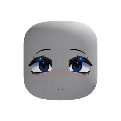 Blue Chibi Realistic Anime Cute Face