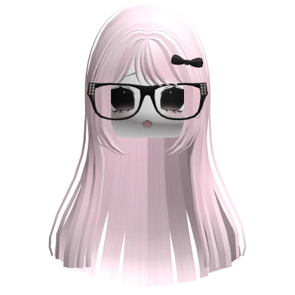vkei moe pastel pink hair cute emo glasses face 