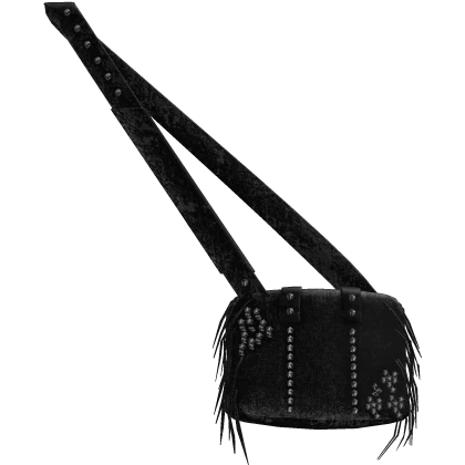 Black Esoteric Studded Fringed Tote Bag