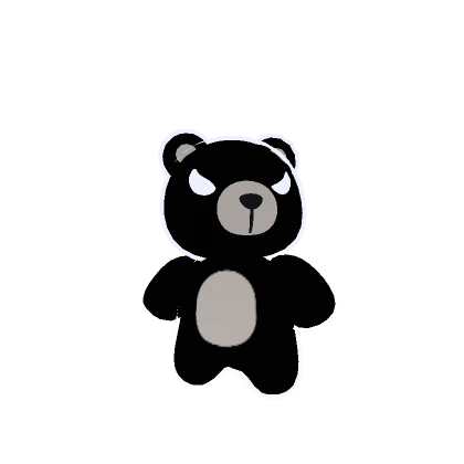 2D Cute Neon Black Angry Bear