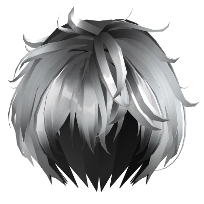 Stylish Silver Black Smoke Wolf Layered Cut Hair