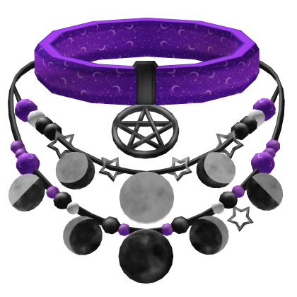 witch moon cycles necklace (purple)
