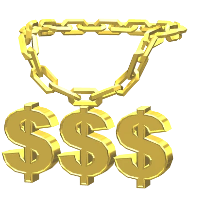 gold money bling necklace chain
