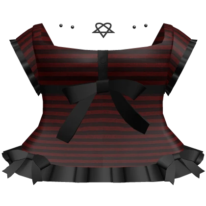 🖤 gothic striped heartagram dress black red