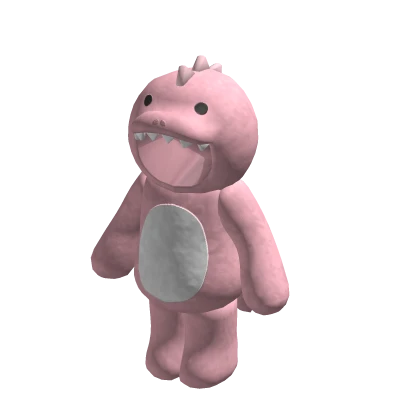 dino onesie plushie pink